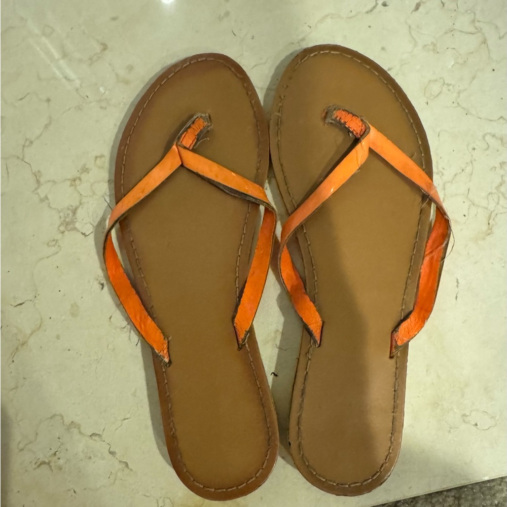 Target women's flip flops, orange strap, 8